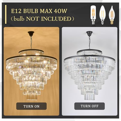 43.3" Large Crystal Chandelier