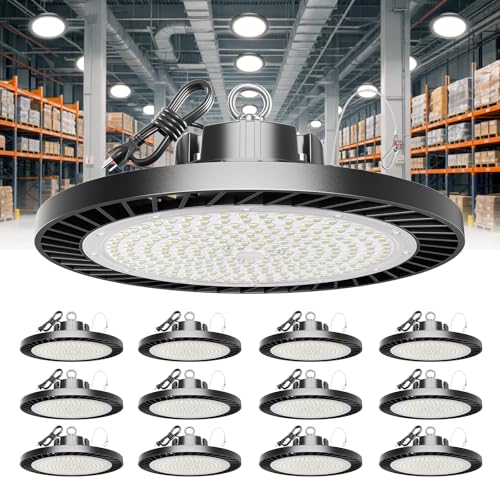 UFO LED High Bay Light 200W 30000LM 5000K High Bay LED Shop Lights (12 Count)