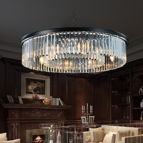 Crystal Chandeliers Modern Contemporary Ceiling Lights Fixtures Pendant Lighting for Dining Room Living Room Chandelier D33.5