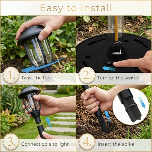 Solar Pathway Lights Outdoor 8 Pack (8 Count)