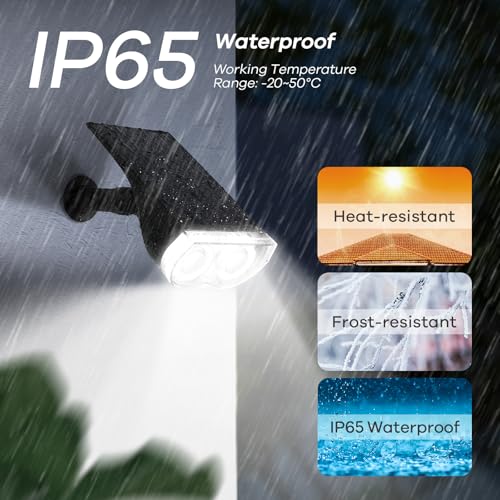 Solar Lights Outdoor Waterproof Landscape Spotlight Daylight 2 Pack (2 Count)