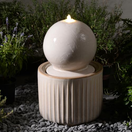 Ivory Ceramic Sphere Fountain