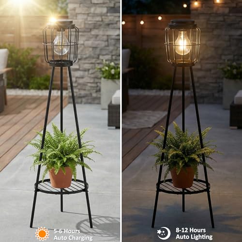 Solar Lights with Plant Stand