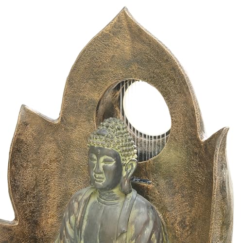 59" Tall Outdoor Buddha Fountain with LED Lights