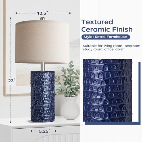 23" Modern Ceramic Table Lamp Set of 2 (2 Count)