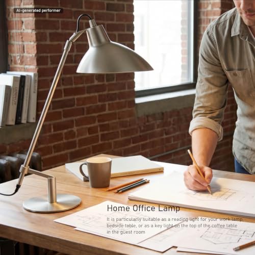 Desk Lamp Modern Industrial 100% Metal Adjustable Table Lamp 24"