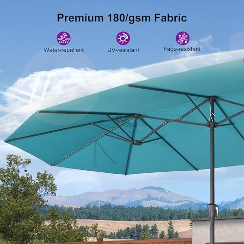 Patio Umbrella 15ft with Base Large Rectangle