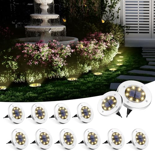 Solar Ground Lights Outdoor (12 Count)