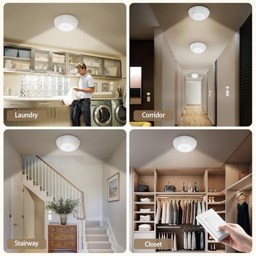 Battery Ceiling Light with Wall Switch Remote
