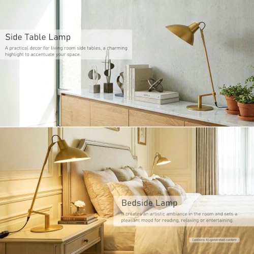 Desk Lamp Modern Industrial 100% Metal Adjustable Table Lamp 24"