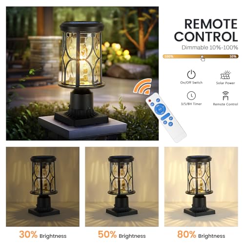 Outdoor Solar Column Light with Pier Mount