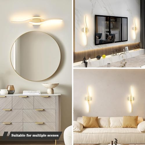 Modern Gold Wall Light Fixture Set of 2 (2 Count)