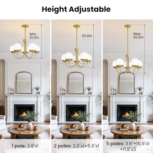 21.7" Modern Gold Chandelier