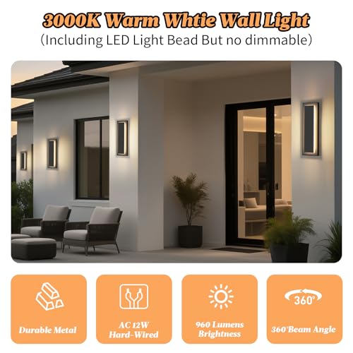 Modern Exterior Lighting Fixtures Outdoor Porch Wall Light 16 in (4 Count)