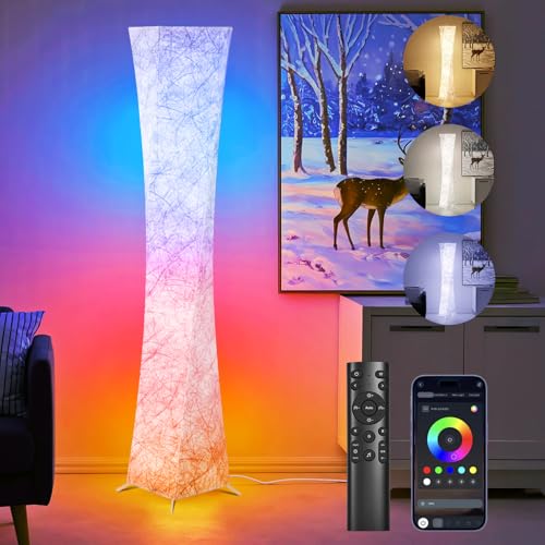 Floor Lamp 61'' Smart RGB LED Corner Lamp with Music Sync and 16 Million DIY Colors
