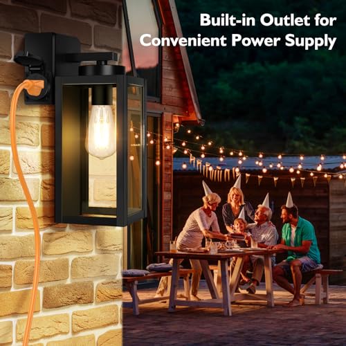 Porch Lights with Outlet (2 Count)