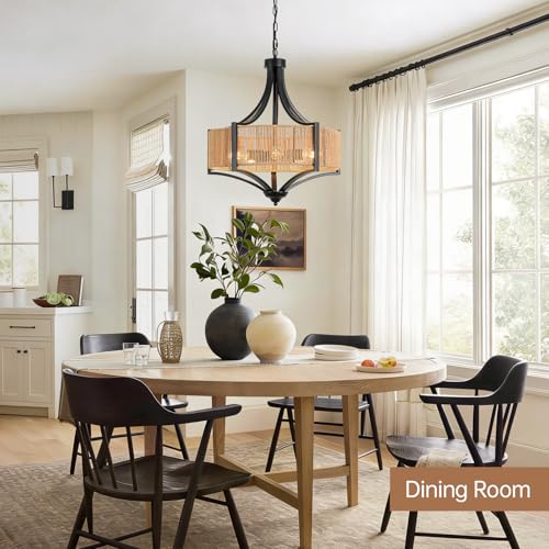 20" Rattan Chandelier