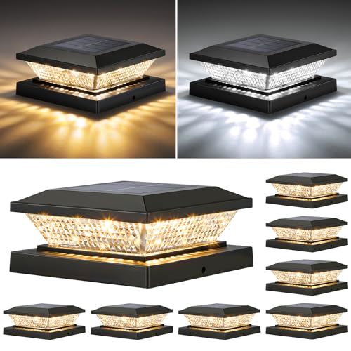 4x4 Solar Post Cap Lights Outdoor 8 Pack (8 Count)