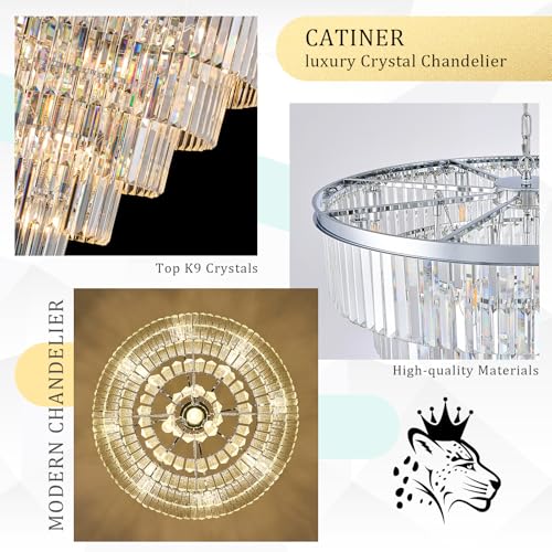 30" Modern Crystal Chandelier