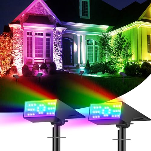 Solar Color Changing RGB Spot Lights Outdoor (2 Count)
