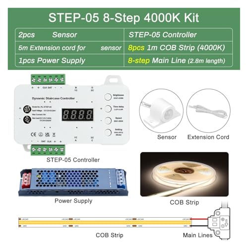Stair Light Strip kit Motion Sensor Switch with COB Light Strip House Steps Stair Lighting Automatic Control