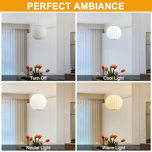 Globe Silk Pendant Light 11.8in Small