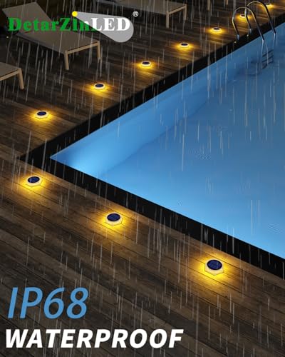 Stick on Solar Step Lights Outdoor 4 Pack Warm White Hexagon (4 Count)