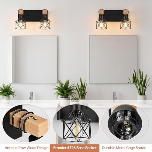 2 Light Farmhouse Vanity Light Fixture