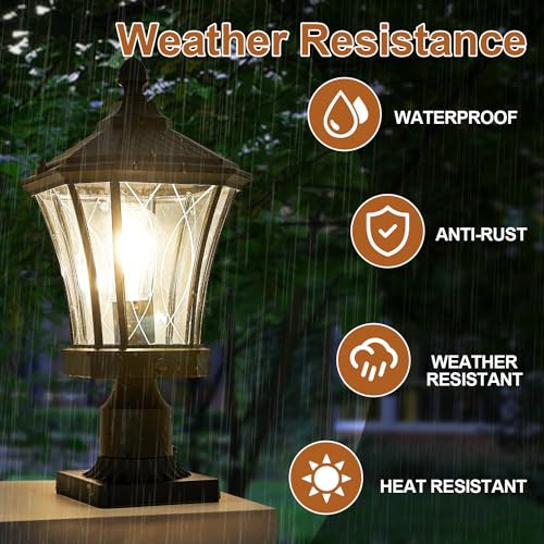 Motion Sensor Outdoor Post Lights with Pier Mount Base