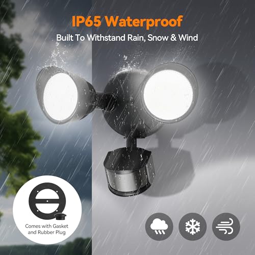 45W 5500LM PIR Motion Sensor Outdoor Lights