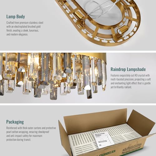 Gold Crystal Chandelier for Dining Room