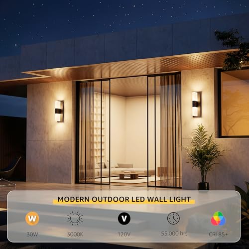 12.4 inches Outdoor Led Wall Light (2 Count)