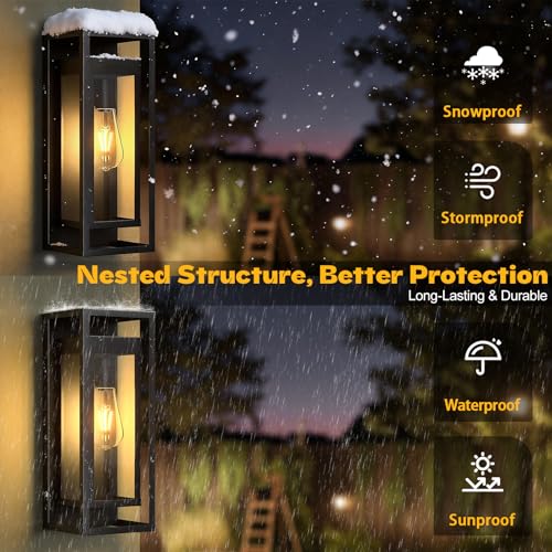 15" Outdoor Wall Lights 2 Pack Large Exterior Lighting Fixtures (2 Count)