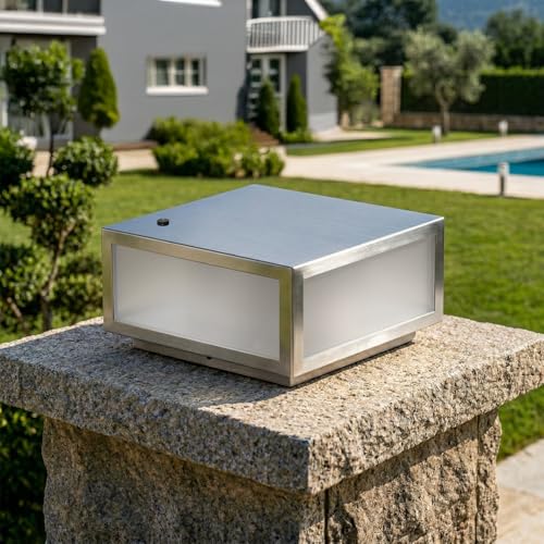 304 Brushed Stainless Steel Post Light 12x12 in