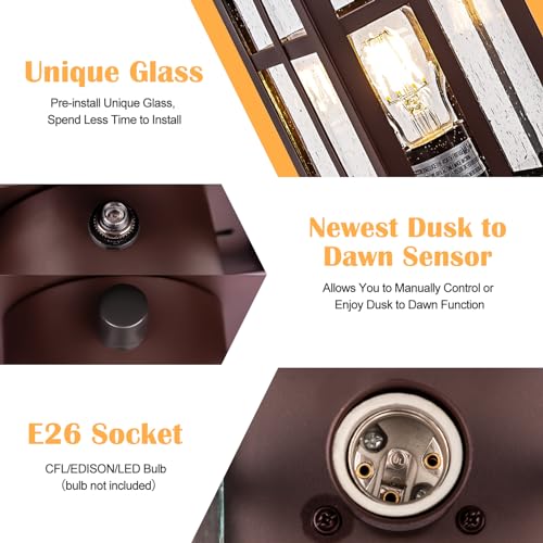 Dusk to Dawn Outdoor Hardwired Post Lights Electric Bronze