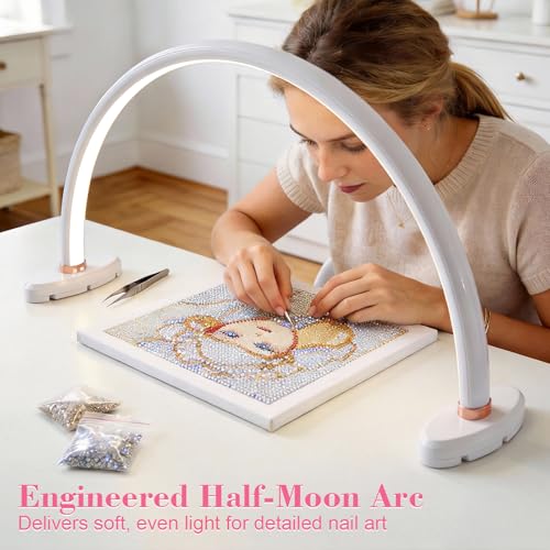 20" Half Moon Light for Nail Desk No Flicker&Shadow