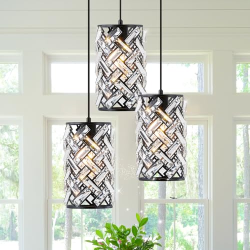Black Crystal Cluster Pendant Light