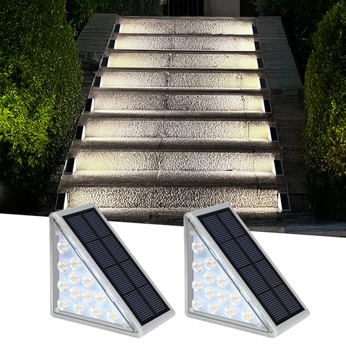 LED Solar Step Lights Waterproof Outdoor Stair Lights (2 Count)