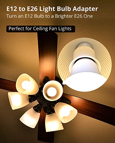 2 Pack E12 to E26 Adapter (2 Count)