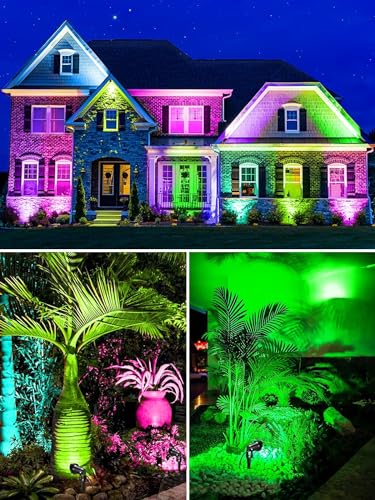 12W RGB Low Voltage Landscape Lighting Remote Control Color Changing Landscape Lights (14 Count)
