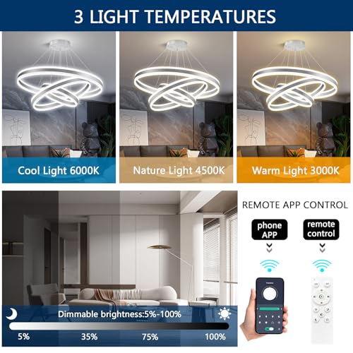 Modern LED Dimmable Chandeliers for Dining Room 3