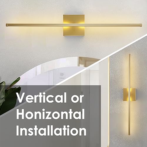 40.1 Inch Wall Sconces Battery Operated for Living Room Gold (2 Count)