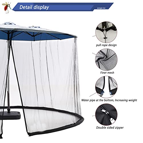 Mosquito Netting for 15FT Patio Umbrella Double