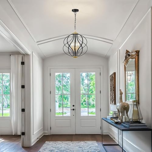 Modern Black and Gold Chandelier for Dining Room