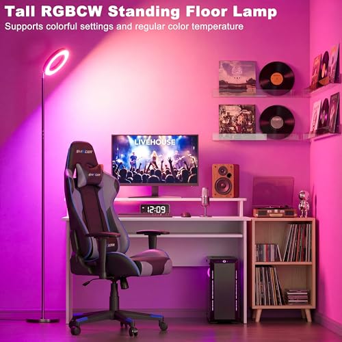 2 in 1 RGB LED Floor Lamp with Remote (Black-Double Sided)