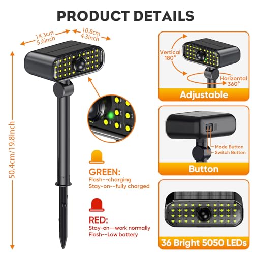 Solar Spot Lights Outdoor (2 Count)
