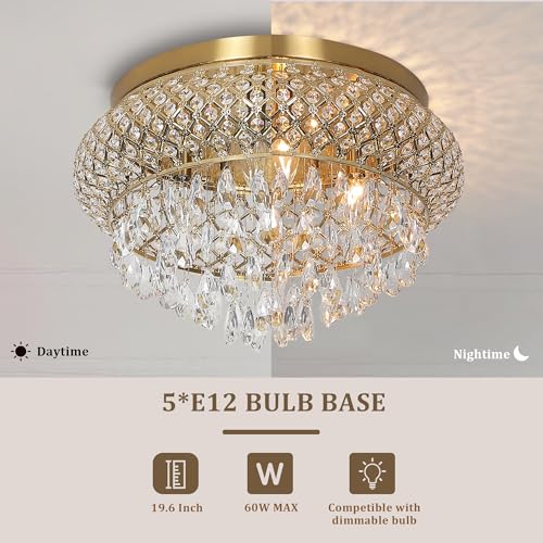 19.5'' Crystal Brass Chandelier