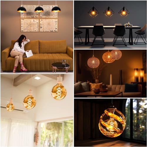 6PCS G80 Vintage Edison Light Bulbs Dimmable for Home