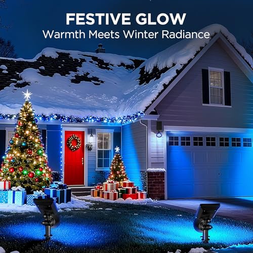 2 Solar Light Outdoor Spotlight for Halloween Christmas Xmas (2 Count)