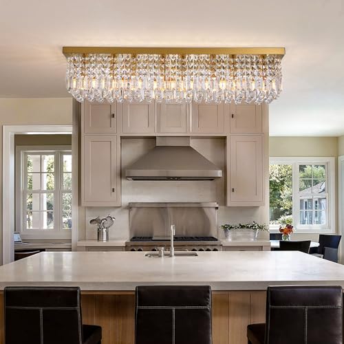 8 Light Gold Crystal Chandelier